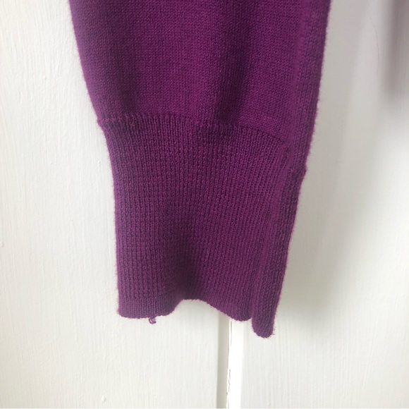 J CREW Factory Plum Ruffle Front Open Cardigan - Picture 6 of 8